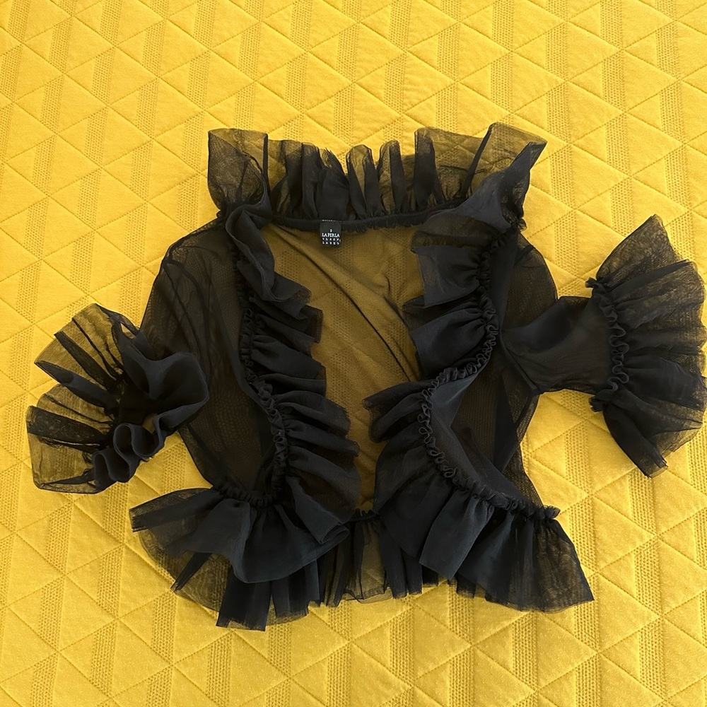 1990s vintage La Perla black elegant open top
